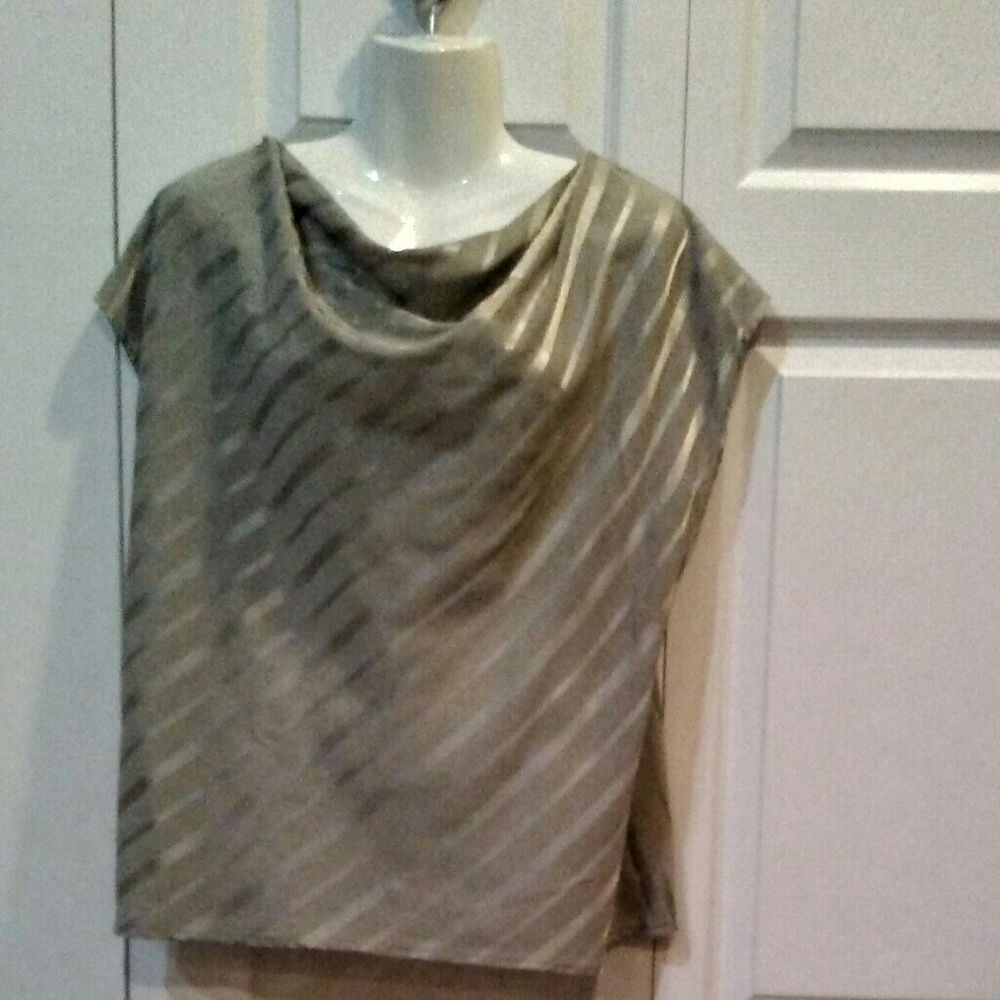 Women's Pull Over Gray Satin Blouse.